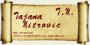 Tajana Mitrović vizit kartica